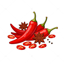 卡通辣椒香料插画素材