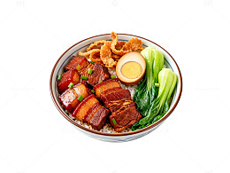 中式红烧肉饭美食片