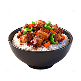 红烧肉盖饭美食片