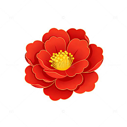 红色花朵矢量图案设计元素