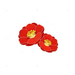 红色花朵矢量图案设计元素