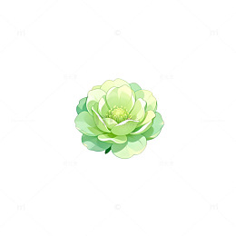 淡绿花朵梦幻插画设计素材