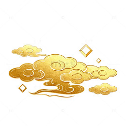 金色云纹图案装饰设计元素