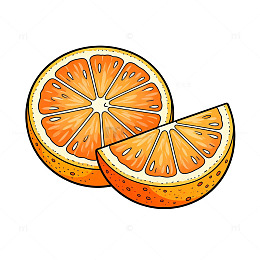 卡通橙子插画设计素材