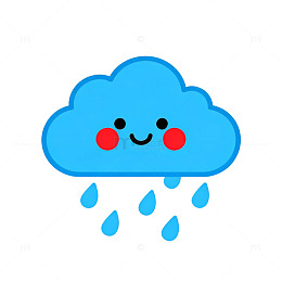 卡通云雨图案设计元素