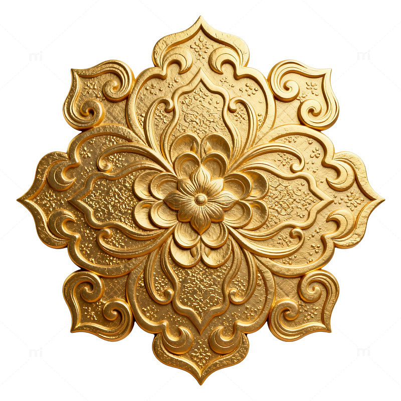 金色浮雕花纹装饰图案
