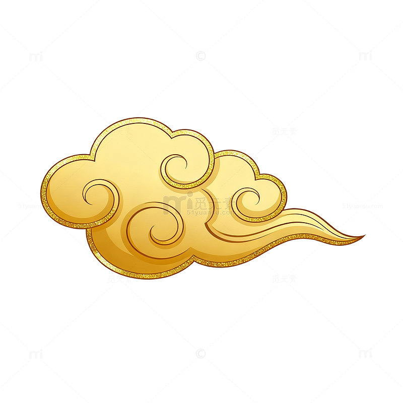 金色祥云图案设计元素