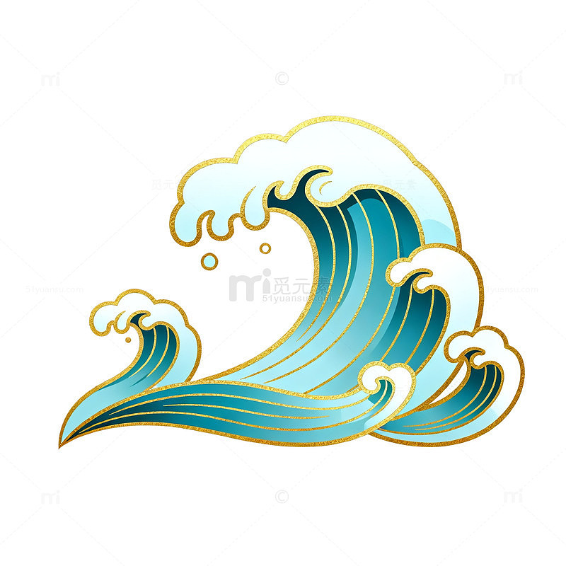 金色波浪图案装饰素材