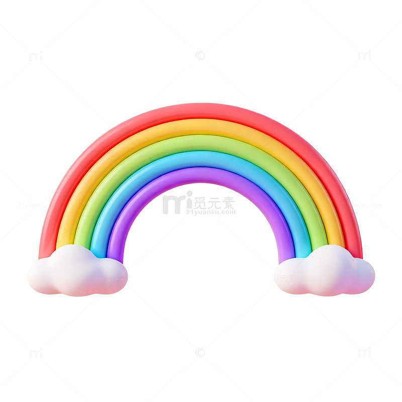 卡通彩虹云朵图案装饰元素