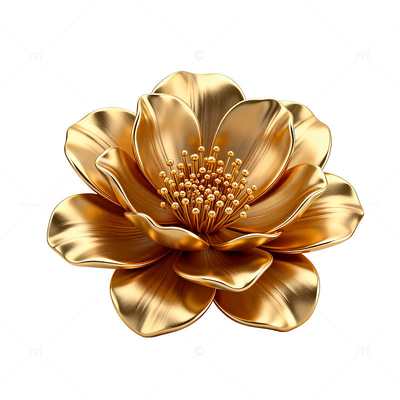 金色花卉装饰摆件