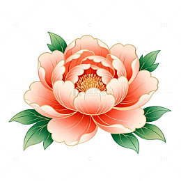 牡丹花卉图案设计素材