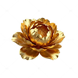 金色牡丹花瓣盛开图案