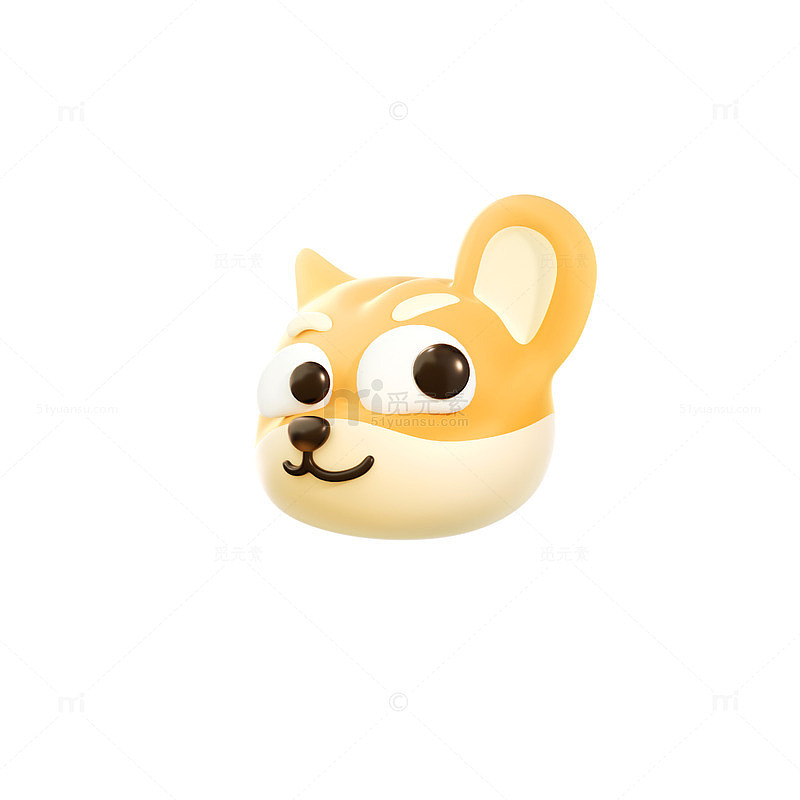 卡通柴犬头像装饰物