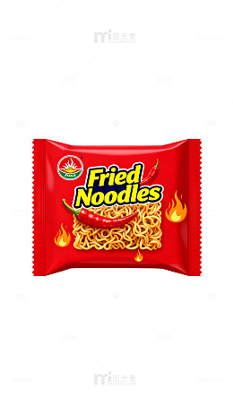 红色包装方便面食品包装设计素材