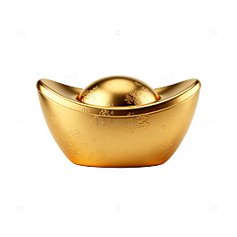 金色元宝财富象征