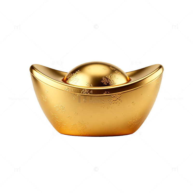 金色元宝财富象征