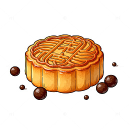 水彩风格月饼插画设计素材
