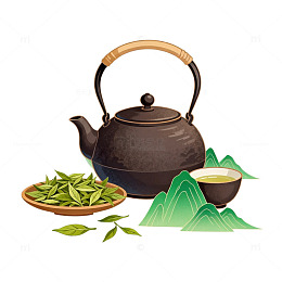 中国风茶叶插画设计素材