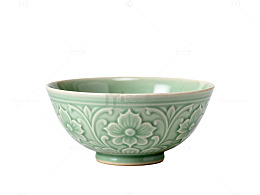 青瓷雕花碗瓷器艺术品