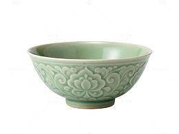 青瓷雕花碗传统工艺品