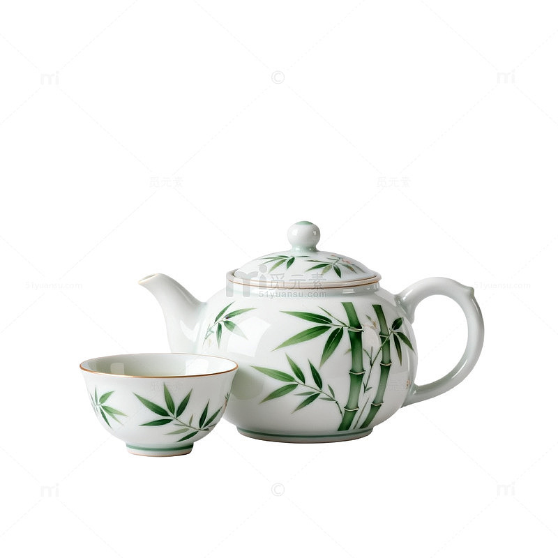 竹纹茶具套装