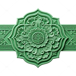 绿色传统花纹装饰图案