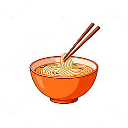 卡通风面条碗插图