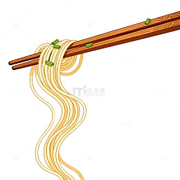 插画风面条筷子美食插图