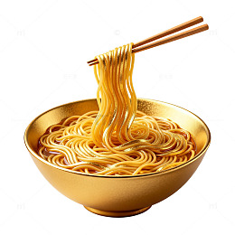 金色碗面条美食
