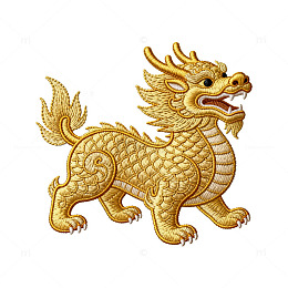中国传统金色龙图腾图案