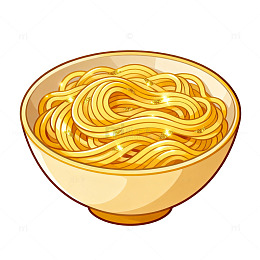 卡通面条美食插画设计素材