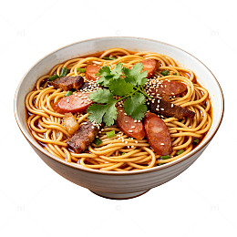 美食面条香肠香菜