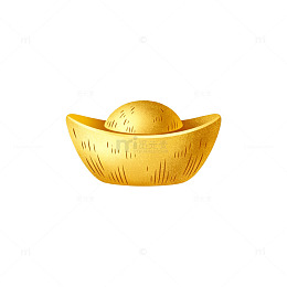 金元宝财富象征插画素材
