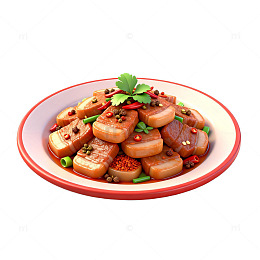 香辣藕片美食插画