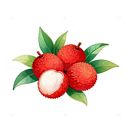 荔枝水果插画设计素材