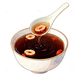 插画风格红枣汤美食插图