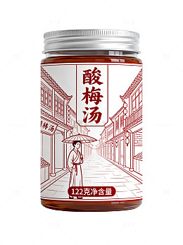 国潮风格酸梅汤包装设计