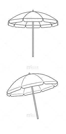 柔和 清新 治愈  伞 可爱 手绘