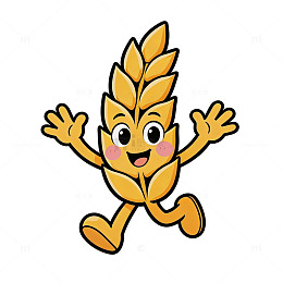 卡通小麦吉祥物设计图案