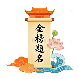 古韵金榜题名卷轴海报