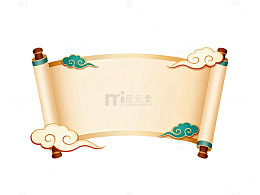 古风卷轴图案设计元素