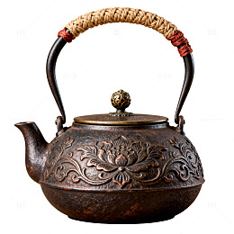 古朴铜壶装饰花纹雕刻茶具