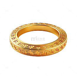 黄金戒指复杂图案装饰