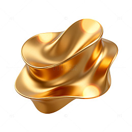 金色金属质感旋转造型