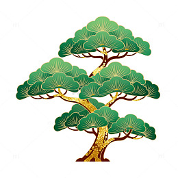 中国风松树图案装饰素材