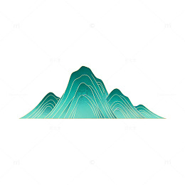 抽象山水线条艺术图案