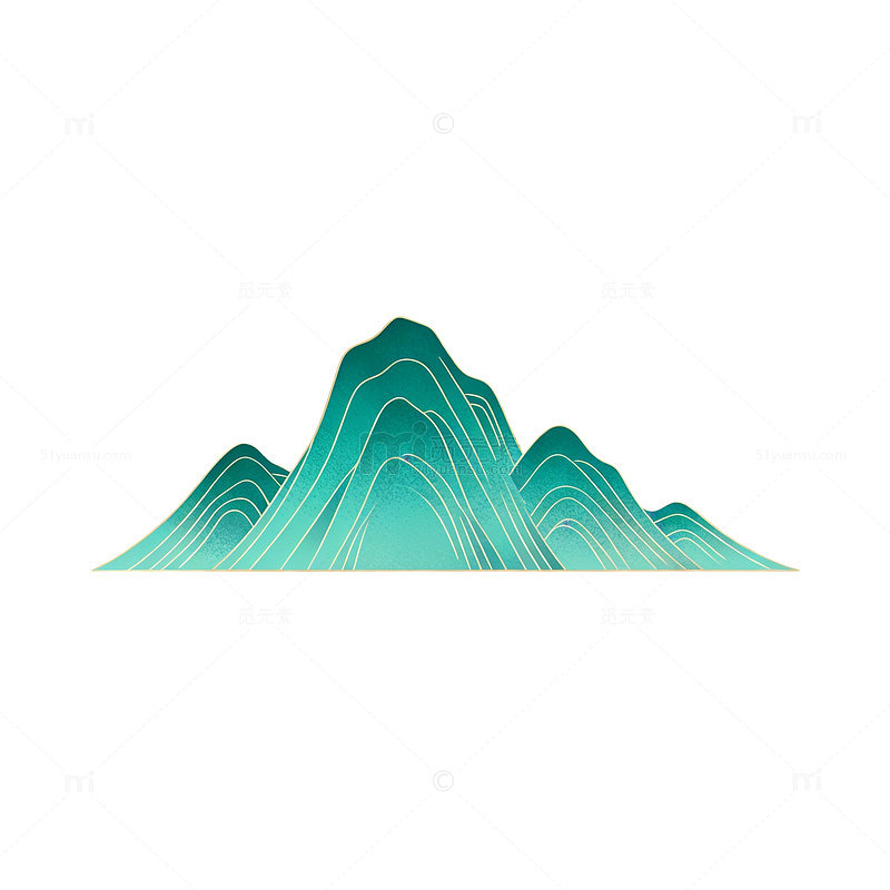 抽象山水线条艺术图案