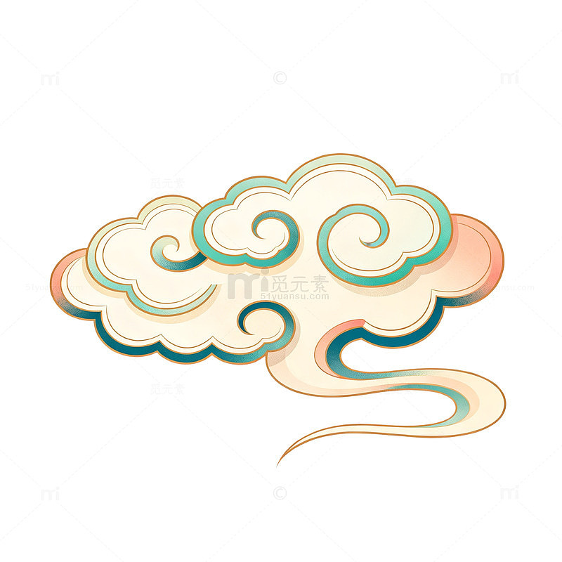 传统中国风云纹图案矢量素材