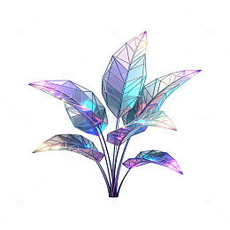 未来感水晶植物艺术装饰品
