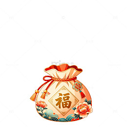 喜庆中国风福袋插画设计素材